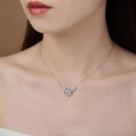Luxury Camellia Flower Moissanite Pendant Necklace 925 Silver - Image 5