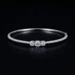 Graduated Multi-Stone Moissanite Bangle 925 Silver