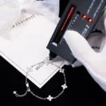 Five Blossom Star Moissanite Charm Bracelet Rose Gold - Image 5