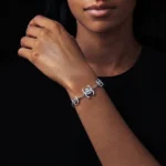 Double C Moissanite Charm Bracelet 925 Silver - Image 5