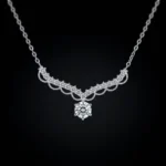 Angel Wings Moissanite Dangle Pendant Necklace 925 Silver - Image 2