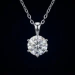 Luxury Classic Six-Prong Solitaire Moissanite Pendant Necklace 925 Silver