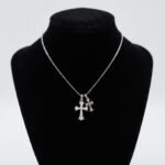 Luxury Double Cross Moissanite Charm Pendant Necklace 925 Silver - Image 6