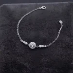 Classic Four Prong Moissanite Charm Bracelet 925 Silver