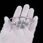 Bubble Moissanite Bangle Bracelet 925 Silver - Image 3