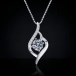 Luxury Endless Love Twist Moissanite Pendant Necklace 925 Silver