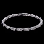 Serpentine Moissanite Link Bracelet 925 Silver