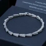 Serpentine Moissanite Link Bracelet 925 Silver - Image 2