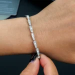 Serpentine Moissanite Link Bracelet 925 Silver - Image 3