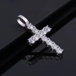 Moissanite Cross Pendant Side View