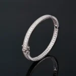 Milgrain Moissanite Bangle Bracelet 925 Silver - Image 2