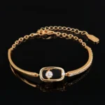 Dancing Stone Moissanite Bangle Bracelet 925 Silver