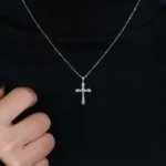 Luxury Galaxy Cross Moissanite Pendant Necklace 925 Silver - Image 5