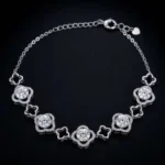 Free Spirit Moissanite Clover Bracelet 925 Silver