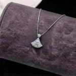 Luxury Princess Dress Fan Moissanite Pendant Necklace 925 Silver - Image 2