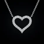 Luxury Open Heart Paved Moissanite Pendant Necklace 925 Silver