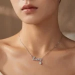 Luxury Lucky Letter Moissanite Dangle Pendant Necklace 925 Silver - Image 6