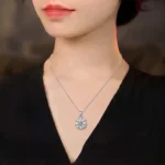 Luxury Sparkling Snowflake Moissanite Pendant Necklace 925 Silver - Image 5
