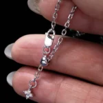 Five Blossom Star Moissanite Charm Bracelet Rose Gold - Image 4