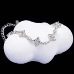 Pave Floral Moissanite Charm Bracelet 925 Silver - Image 4