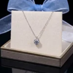Luxury Royal Crown Moissanite Solitaire Pendant Necklace 925 Silver