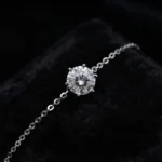 Classic Six Prong Moissanite Charm Bracelet 925 Silver