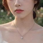 Luxury Oval Halo Moissanite Pendant Necklace 925 Silver - Image 5