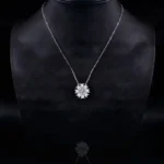 Luxury Sparkling Snowflake Moissanite Pendant Necklace 925 Silver
