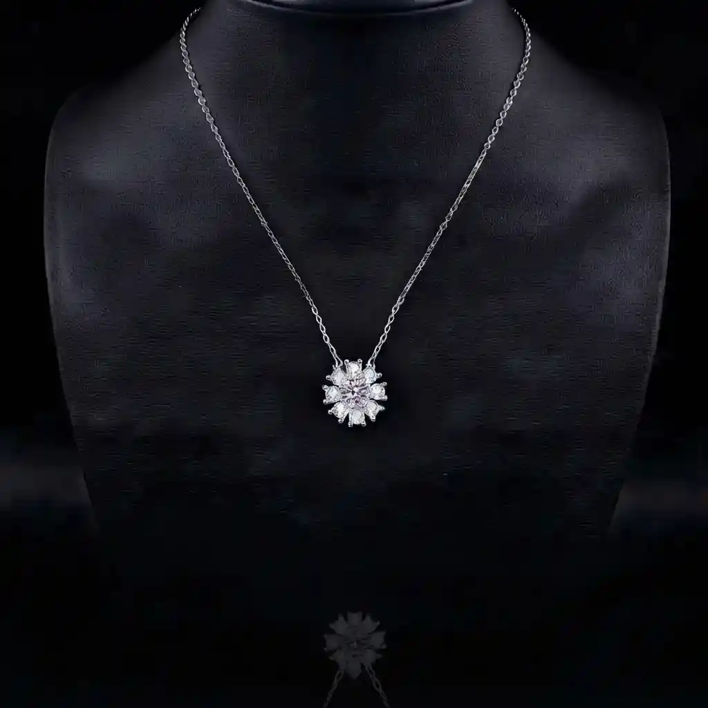 b129910e-ac9b-43ce-8c8a-fdb0afb42676 Luxury Sparkling Snowflake Moissanite Pendant Necklace 925 Silver - Image 1