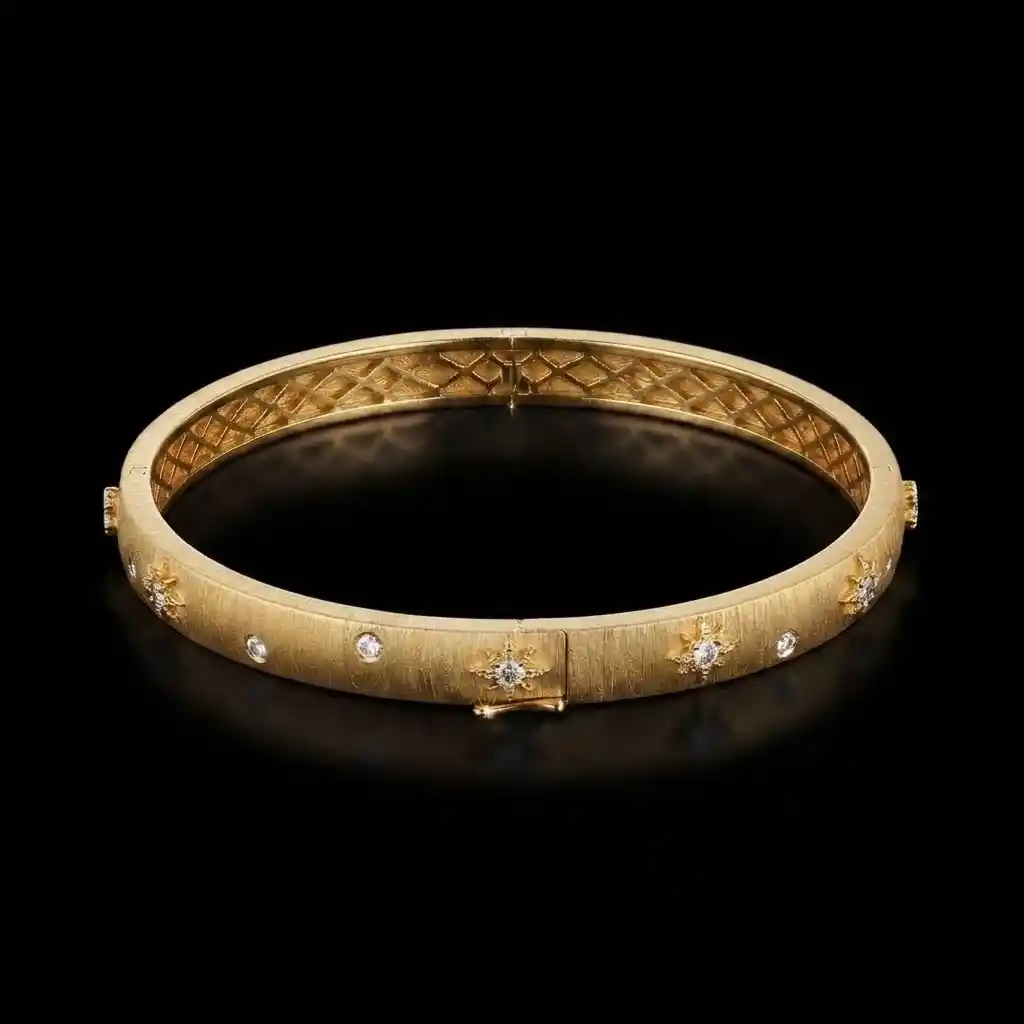 b1b25268-5701-4b88-a9f0-12ddff97272a Nebula Starburst Moissanite Bangle 925 Silver - Image 1