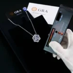 Luxury Filigree Flower Moissanite Pendant Necklace 925 Silver - Image 4