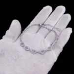 Heart Moissanite Charm Bracelet 925 Silver - Image 2