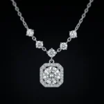 Luxury Full Station Cushion Sugar Cube Moissanite Pendant Necklace 925 Silver - Image 2