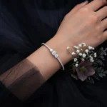 Graduated Multi-Stone Moissanite Bangle 925 Silver - Image 3