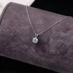 Luxury Classic Four-Prong Solitaire Moissanite Pendant Necklace 925 Silver - Image 2