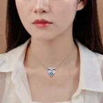 Luxury Paved Bow Moissanite Pendant Necklace 925 Silver - Image 6