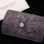 Luxury Edelweiss Snowflake Moissanite Pendant Necklace 925 Silver - Image 2