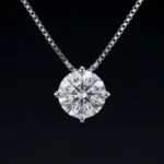 Twinkling Star Four-Prong Solitaire Moissanite Pendant Necklace 925 Silver