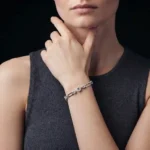 Paperclip Moissanite Station Bracelet 925 Silver - Image 5