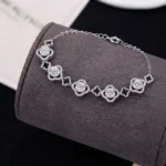 Free Spirit Moissanite Clover Bracelet 925 Silver - Image 2
