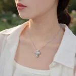 Luxury Classic Cross Moissanite Pendant Necklace 925 Silver - Image 5