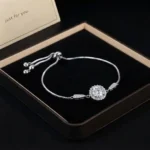 Radiant Stamen Moissanite Bolo Bracelet 925 Silver - Image 2
