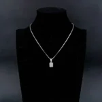 Luxury Sparkling Sugar Cube Moissanite Pendant Necklace 925 Silver - Image 2