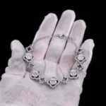 Free Spirit Moissanite Clover Bracelet 925 Silver - Image 3