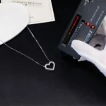 Luxury Open Heart Paved Moissanite Pendant Necklace 925 Silver - Image 4