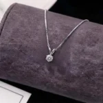 Luxury Classic Six-Prong Solitaire Moissanite Pendant Necklace 925 Silver - Image 2