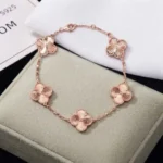 Full Laser Clover Bracelet Rose Gold 925 Silver - Image 6