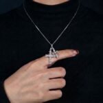 Luxury Double Cross Moissanite Charm Pendant Necklace 925 Silver - Image 5