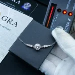 Classic Four Prong Moissanite Charm Bracelet 925 Silver - Image 5