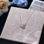 Luxury Camellia Flower Moissanite Pendant Necklace 925 Silver - Image 3